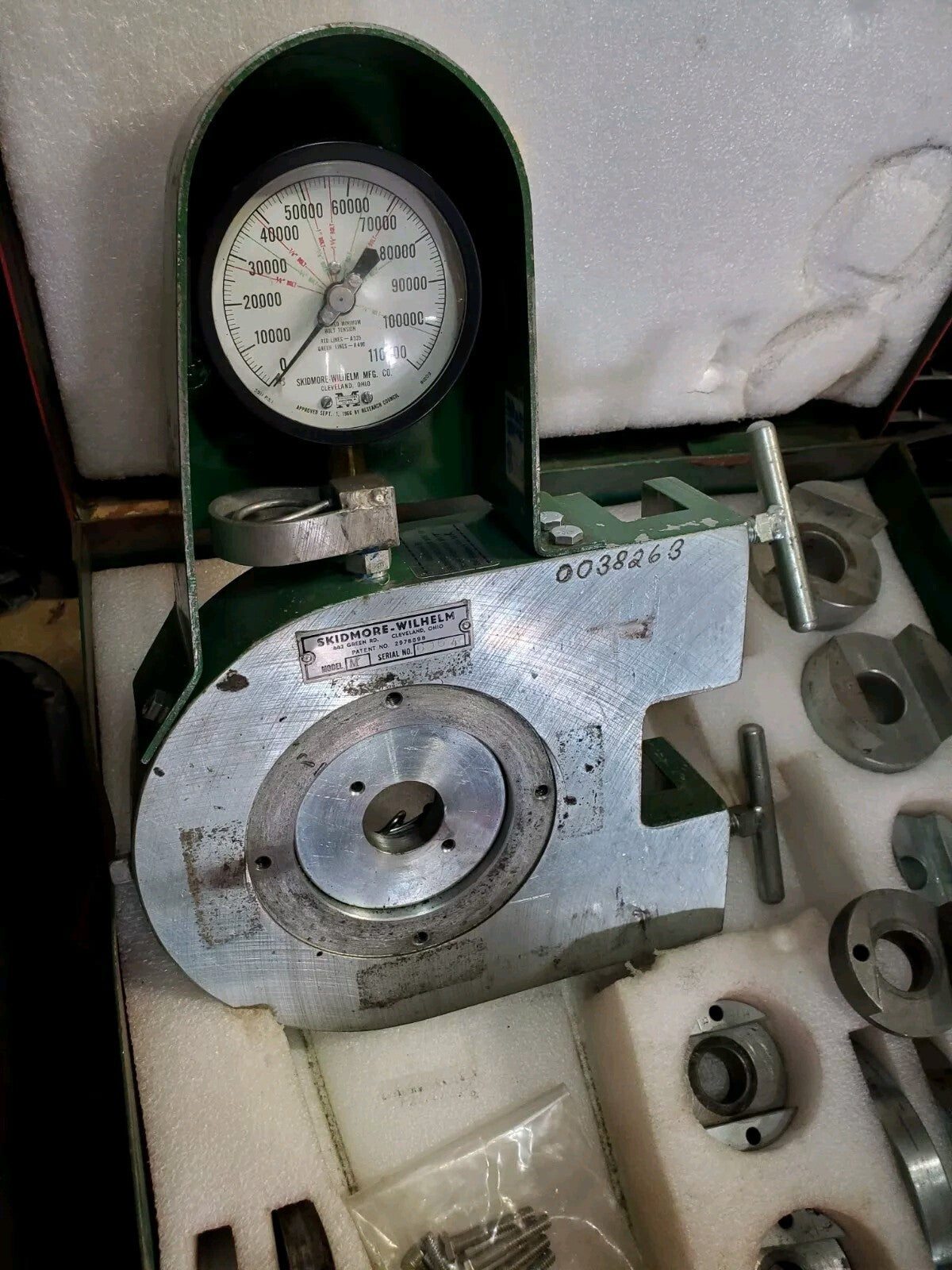 Skidmore Model M Bolt Tension Calibrator 5/8, 3/4, 7/8, 1, 1-1/8, 1-1/4 HH Sets