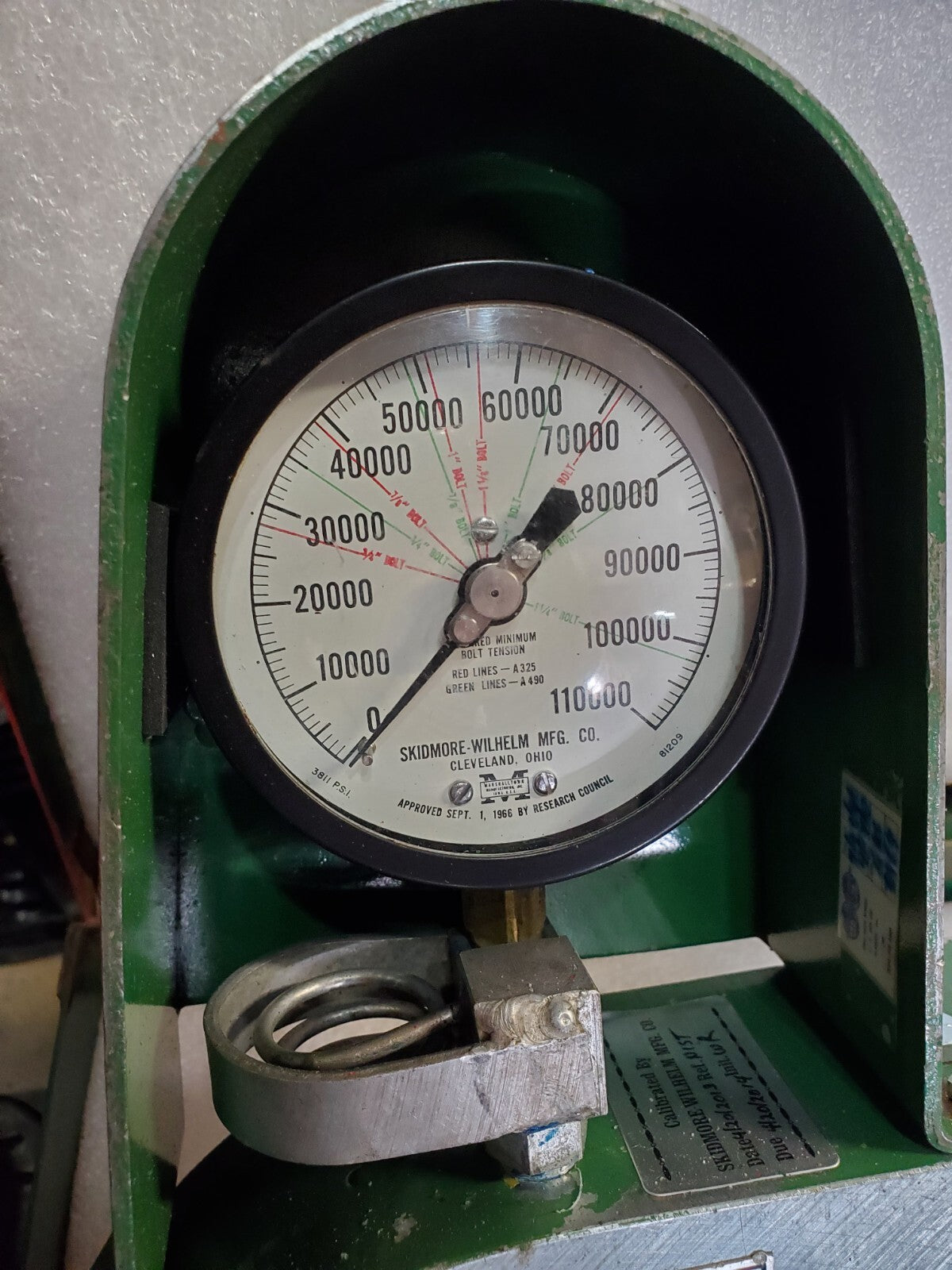 Skidmore Model M Bolt Tension Calibrator 5/8, 3/4, 7/8, 1, 1-1/8, 1-1/4 HH Sets
