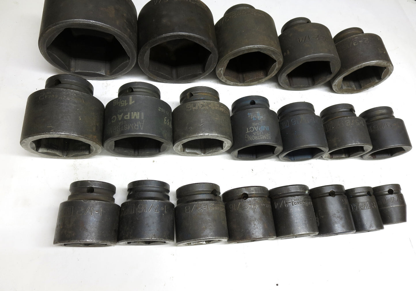 Armstrong & Wright Domestic 3/4 Impact Socket Set of 20 pcs 3/4 - 2-15/16" USA