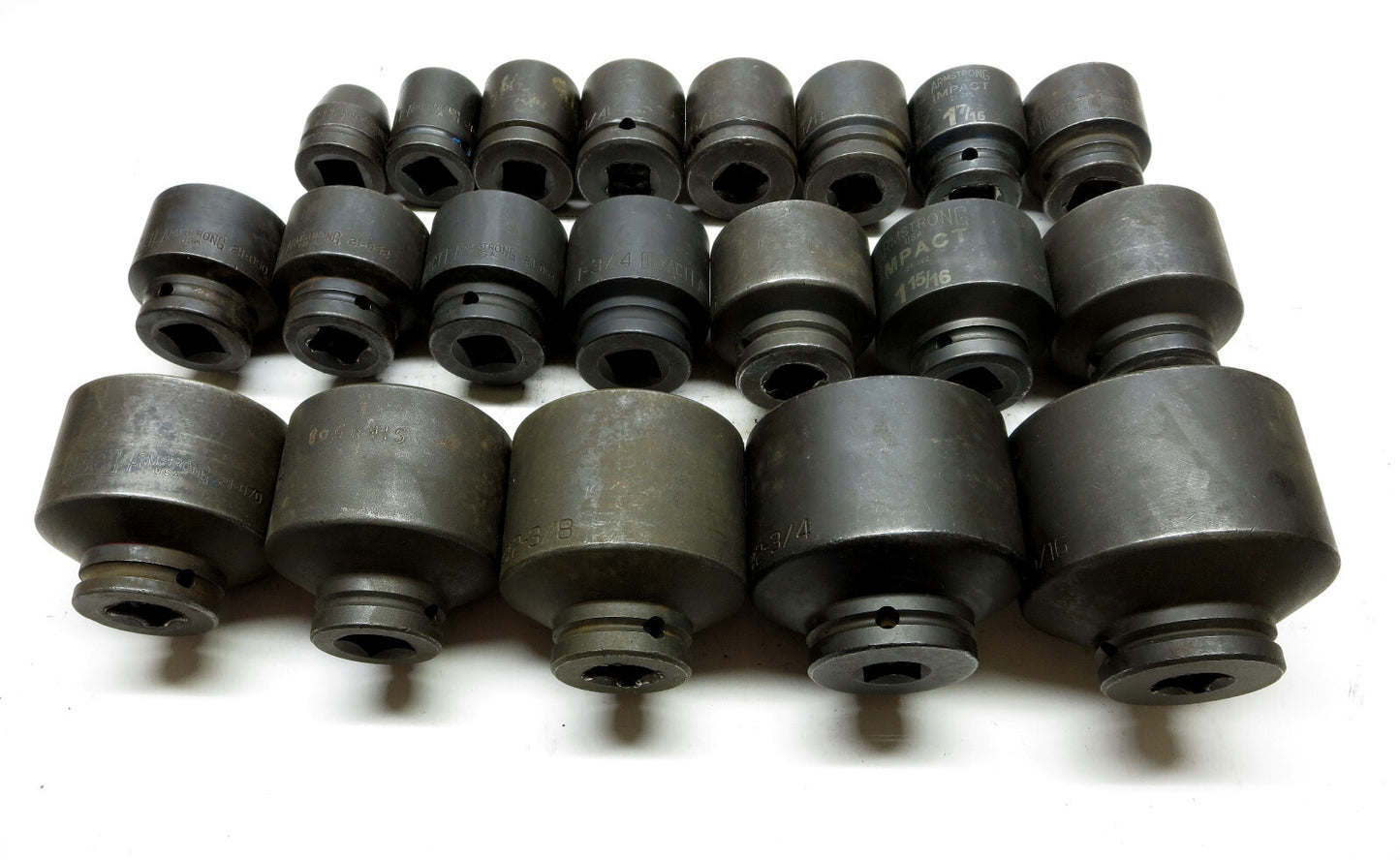 Armstrong & Wright Domestic 3/4 Impact Socket Set of 20 pcs 3/4 - 2-15/16" USA