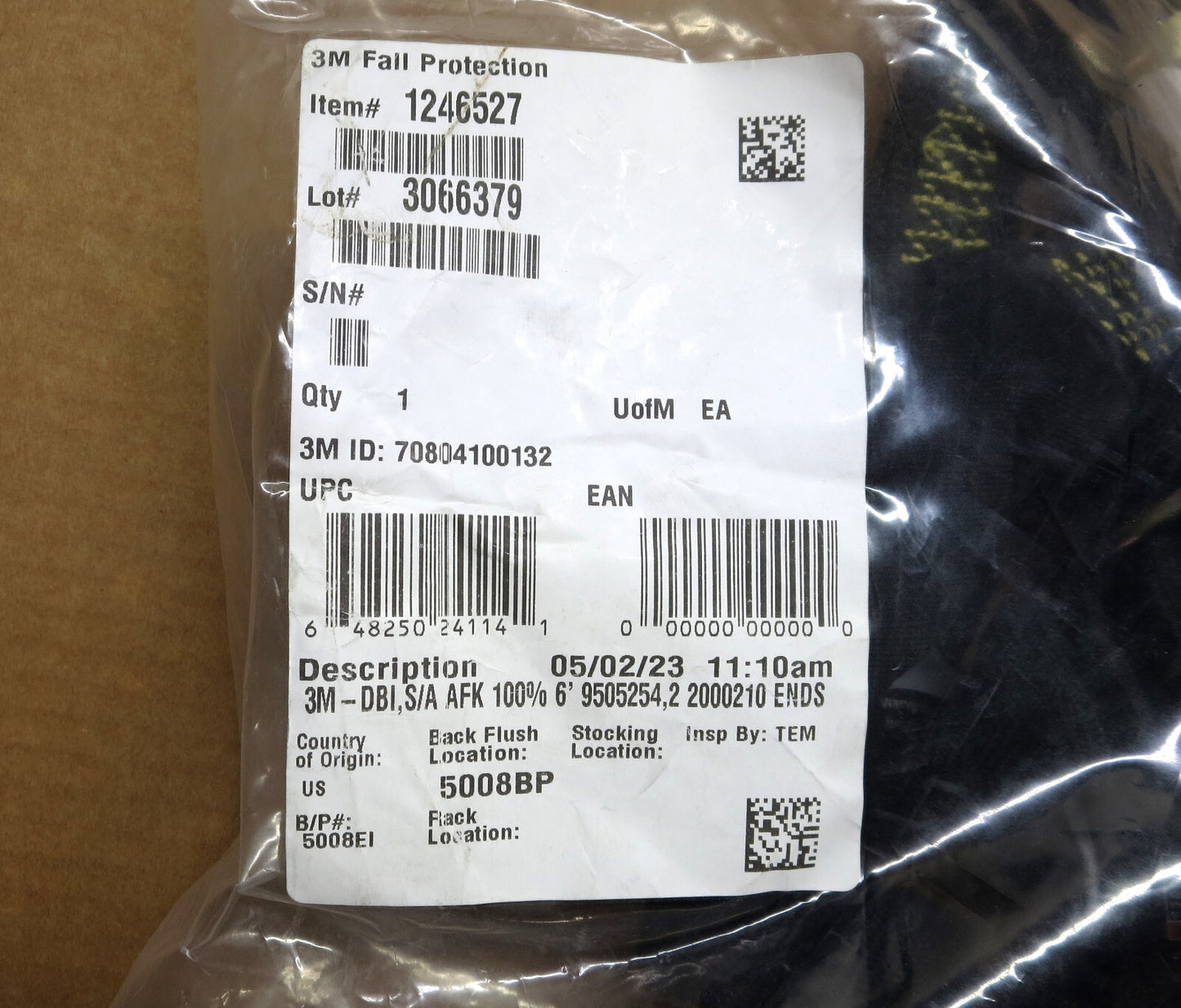 New 3M DBI SALA 1246527 EZ-Stop Arc Flash 100% Tie-Off Shock-Absorbing Lanyard