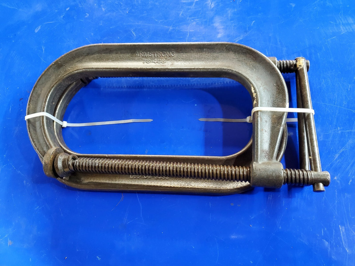 LOT OF 2 x Armstrong 78-408C C-Clamps. 8" Deep Throat Pattern Drop Forged C USA
