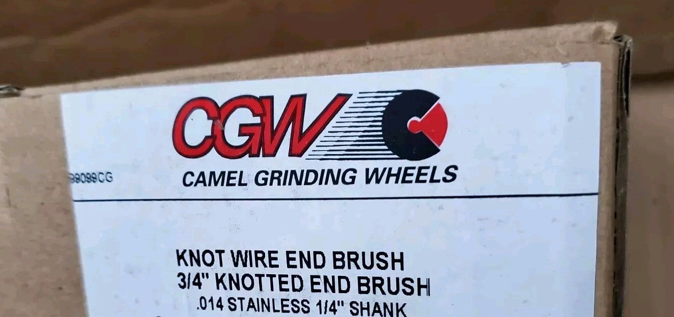 2 EA . CGW 60577 3/4 KNOTTED END BRUSH .014 STAINLESS 1/4 SHANK Camel Grinding
