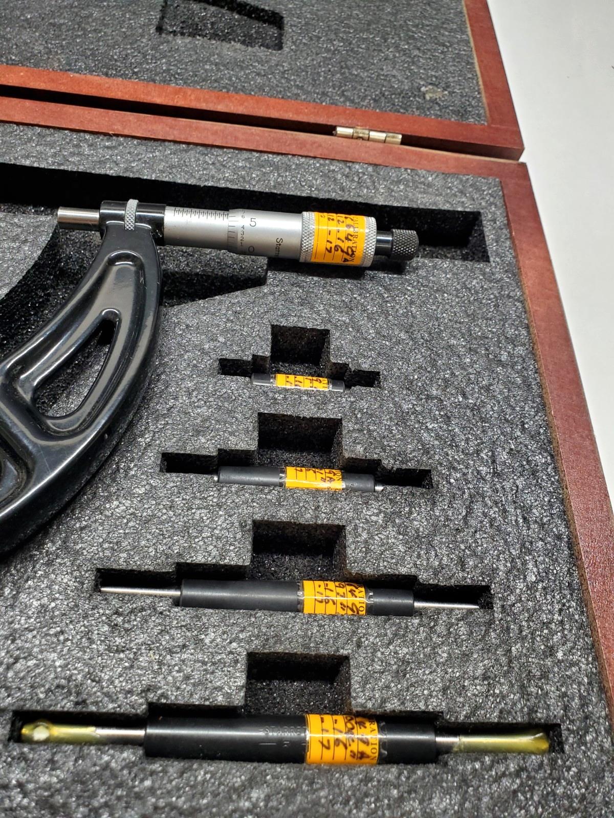 Starrett 224ARLZ 224 Series 2" - 6" Interchangeable Anvil Micrometer Set .001"