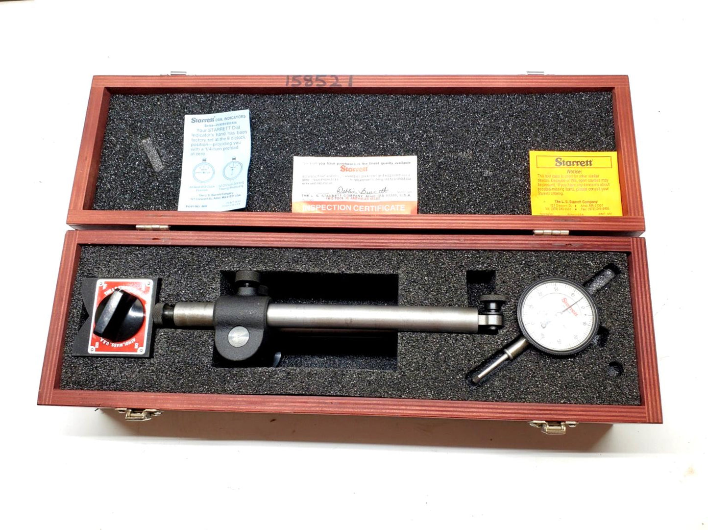 Starrett 659BZ Heavy Duty Mag Base W/ 25-131 Indicator And Case