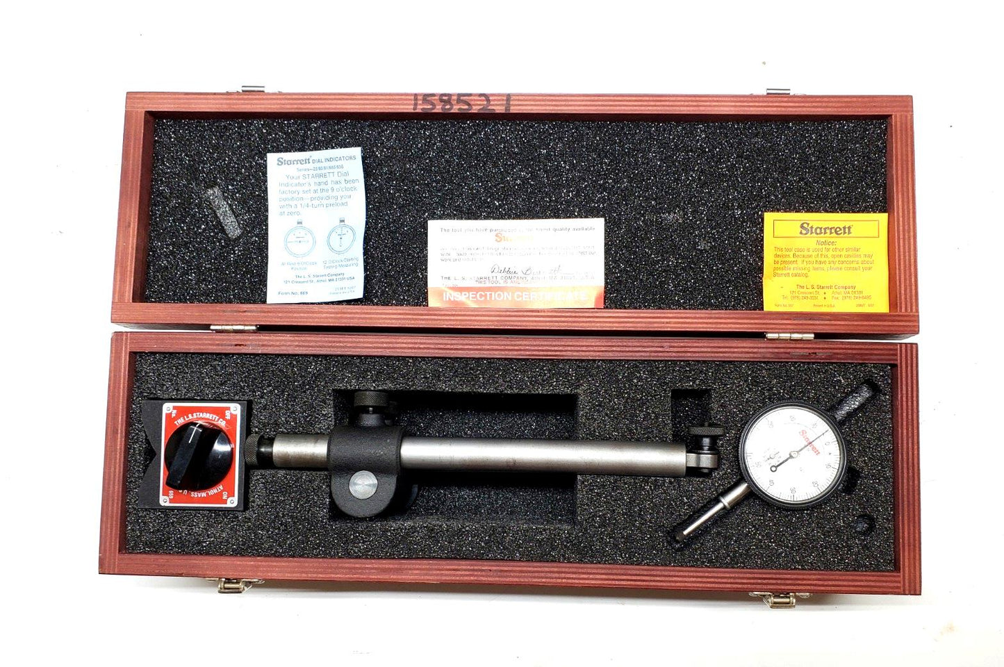 Starrett 659BZ Heavy Duty Mag Base W/ 25-131 Indicator And Case