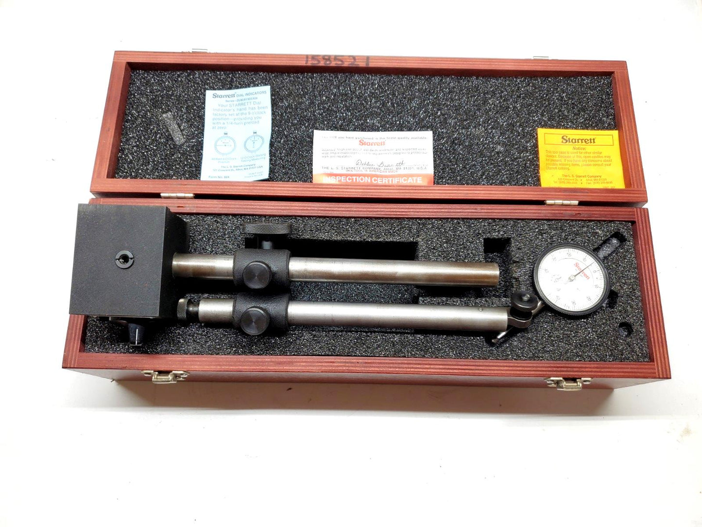 Starrett 659BZ Heavy Duty Mag Base W/ 25-131 Indicator And Case