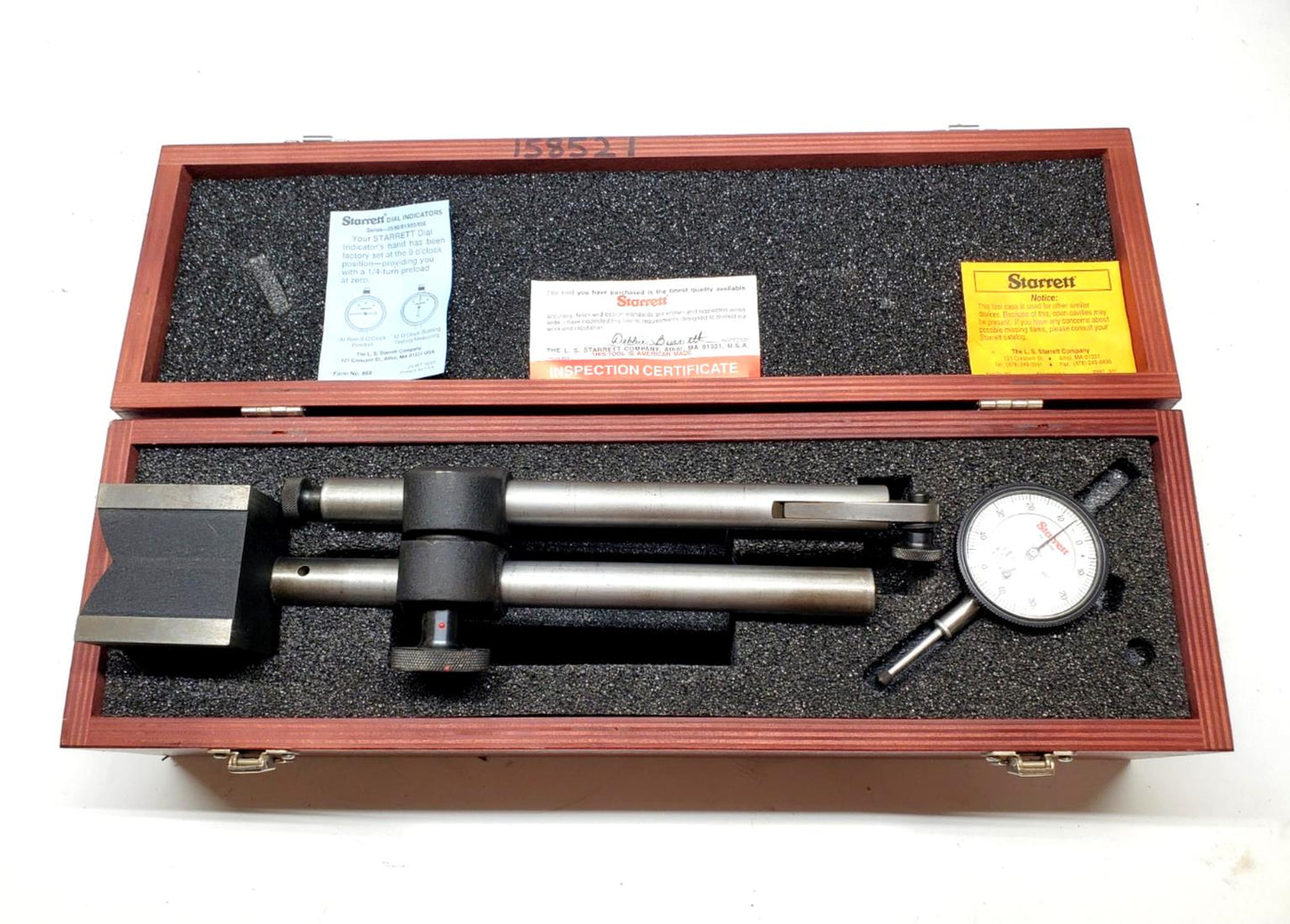 Starrett 659BZ Heavy Duty Mag Base W/ 25-131 Indicator And Case