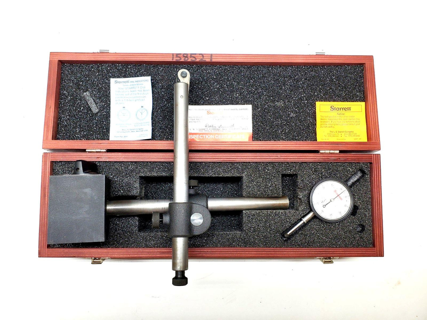 Starrett 659BZ Heavy Duty Mag Base W/ 25-131 Indicator And Case