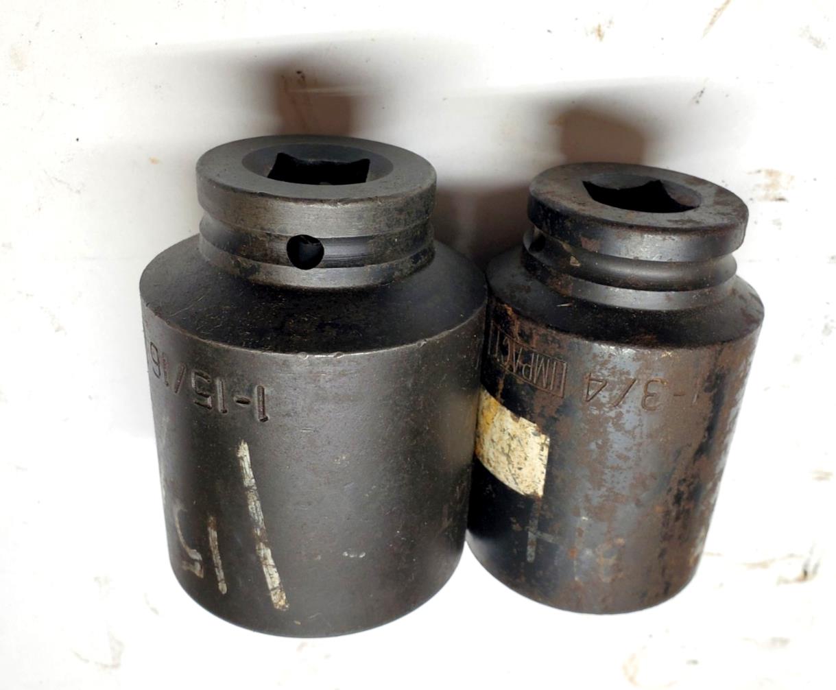 LOT OF 2X Armstrong 3/4 in. Drive Deep Impact Sockets 1-3/4 and 1-15/16 in. USA