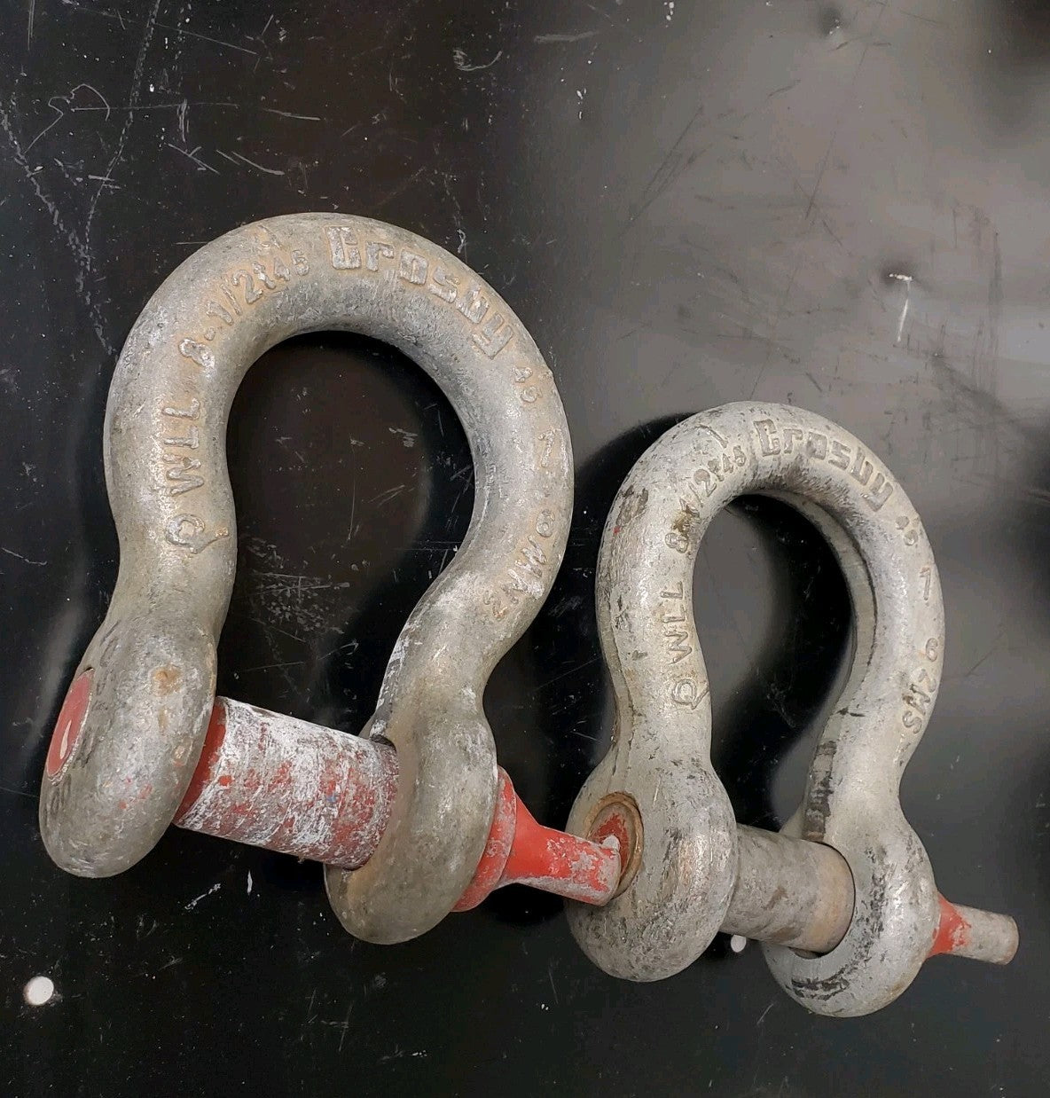 LOT OF 2 Crosby Canada 1" Screw Pin Anchor Shackles 8-1/2 Ton 1018534 G-209
