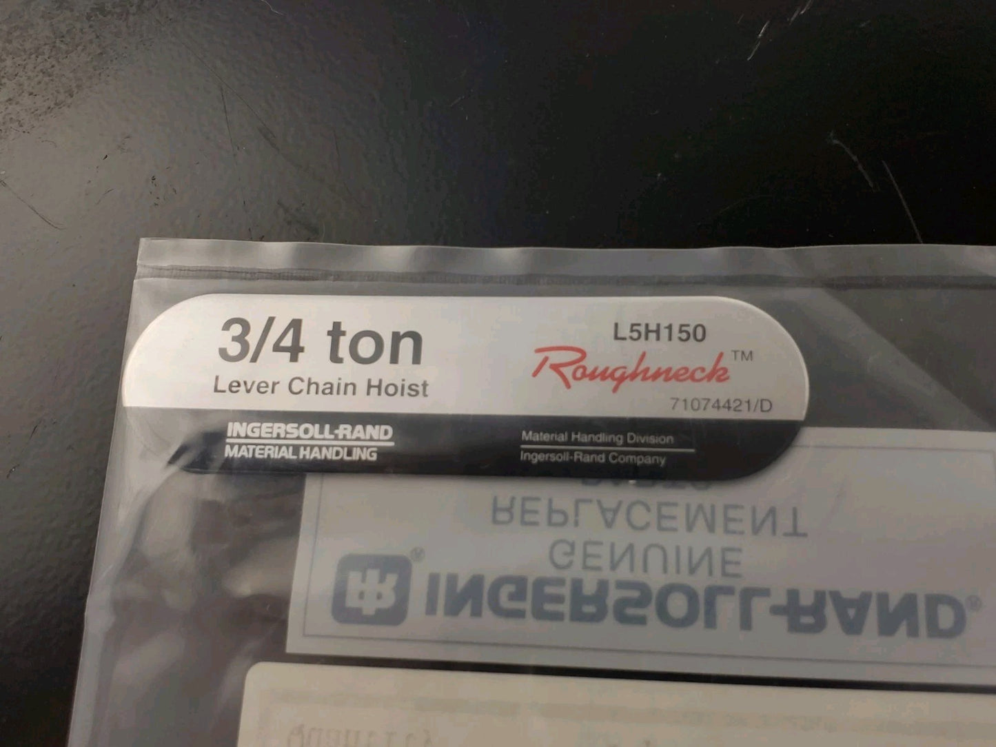 Ingersoll Rand 3/4 ton L5H150 711136931 Body Label (LRL981R-08) Roughneck