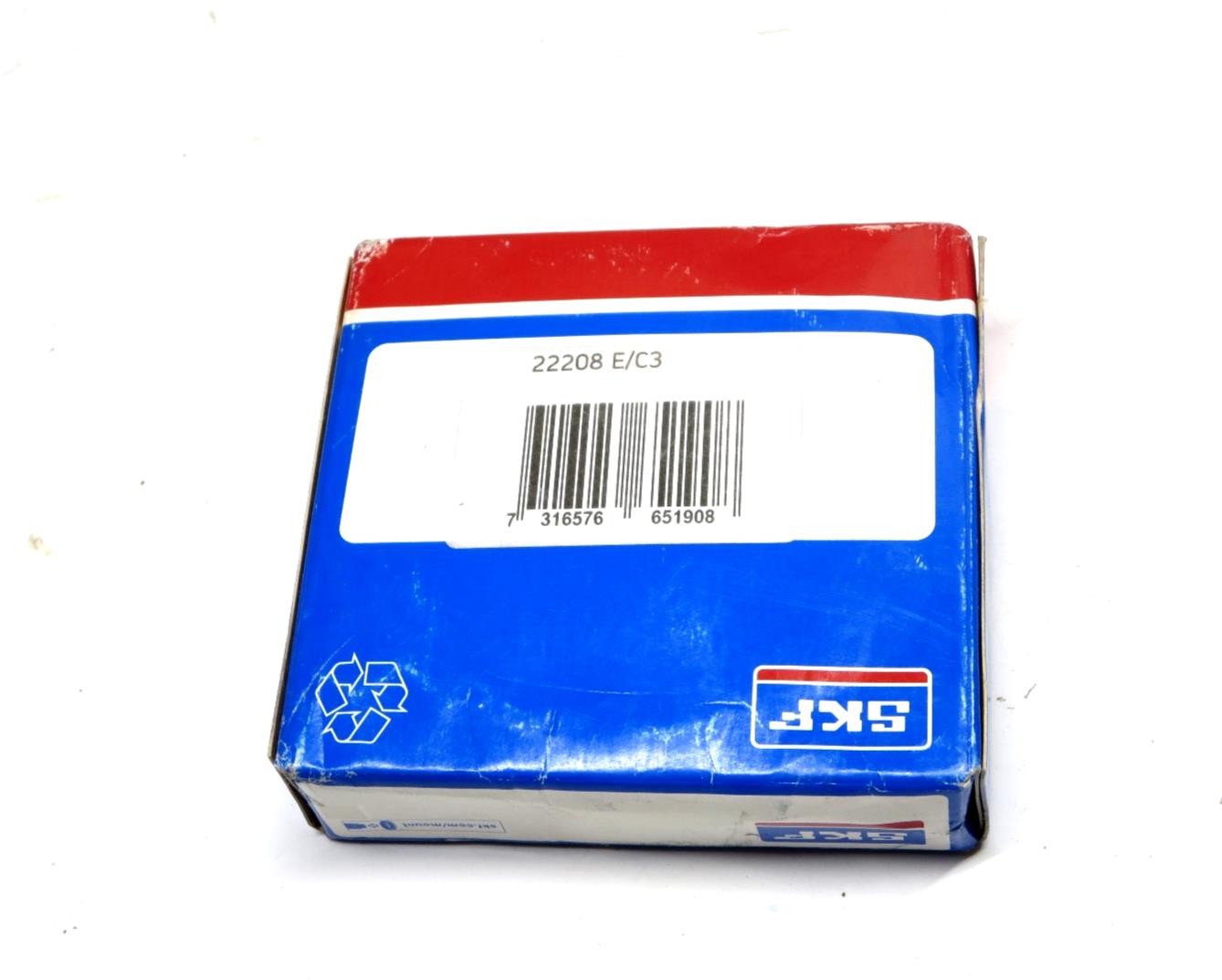 SKF Explorer 22208 E C3 Spherical Roller Bearing Sealed w/ Source Label G.B.