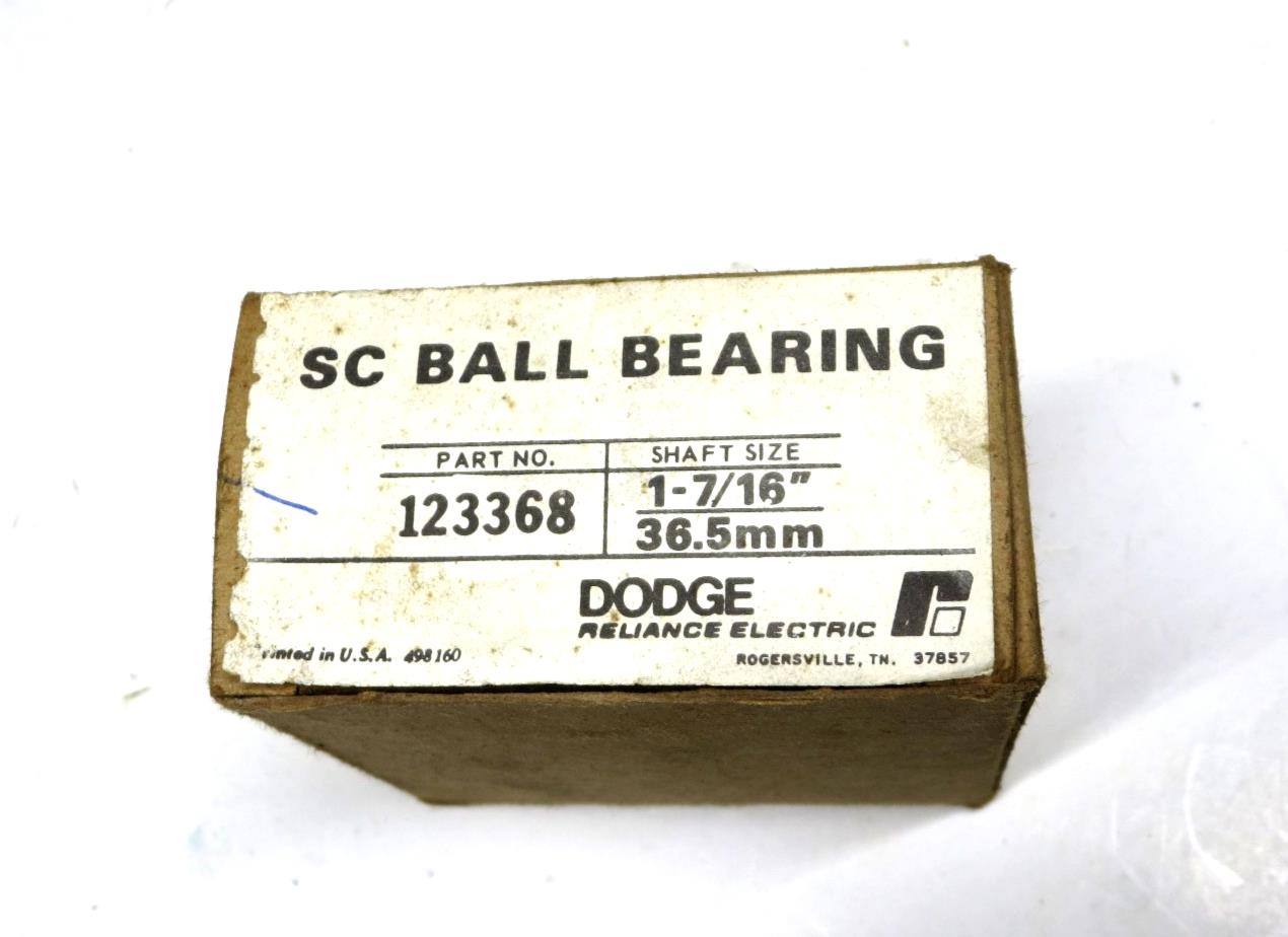 Dodge 123368 1-7/16" Shaft Ball Bearing Insert NOS w/ Box, Manual, Set Screws