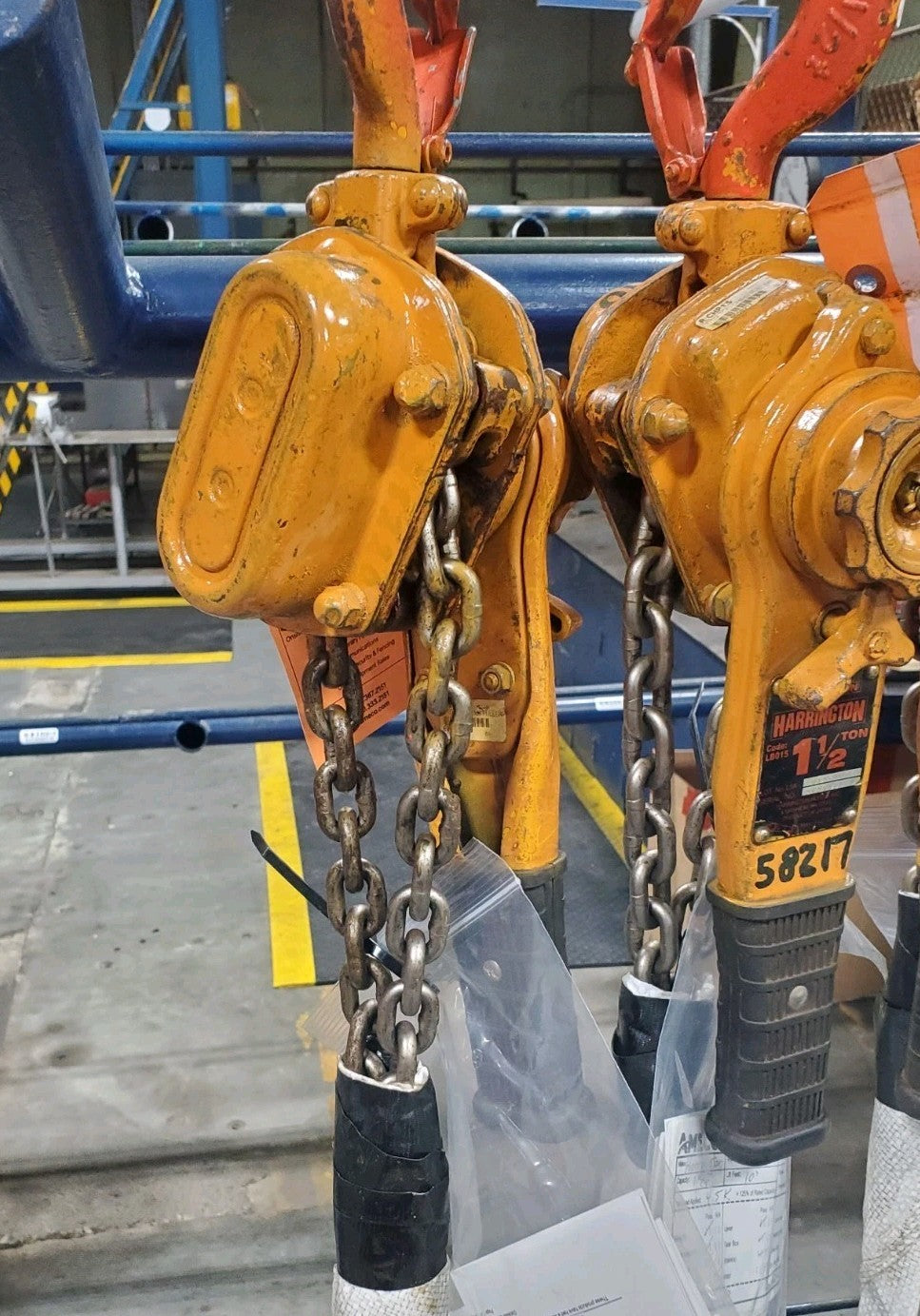1 ea. Harrington LB015-10 Lever Hoist 3,000 lb Capacity 10 Ft Lift W/ Load Cert.