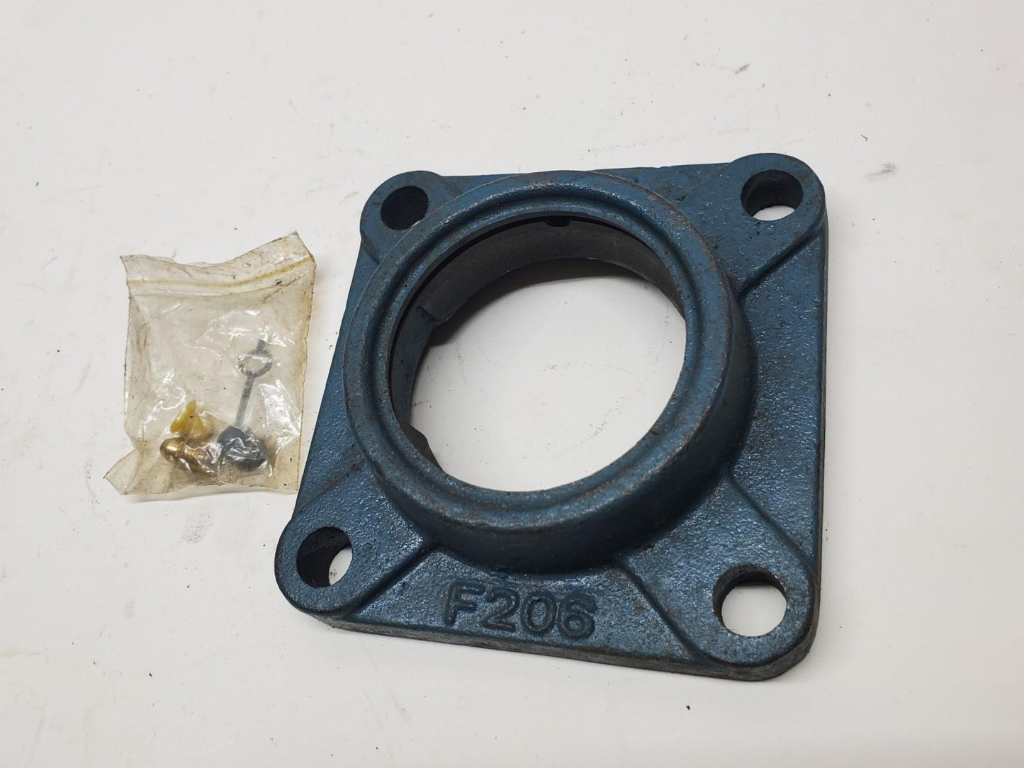 NBR F206 Flange Block Bearing Housing 4-Bolt with Grease Fitting Hardware