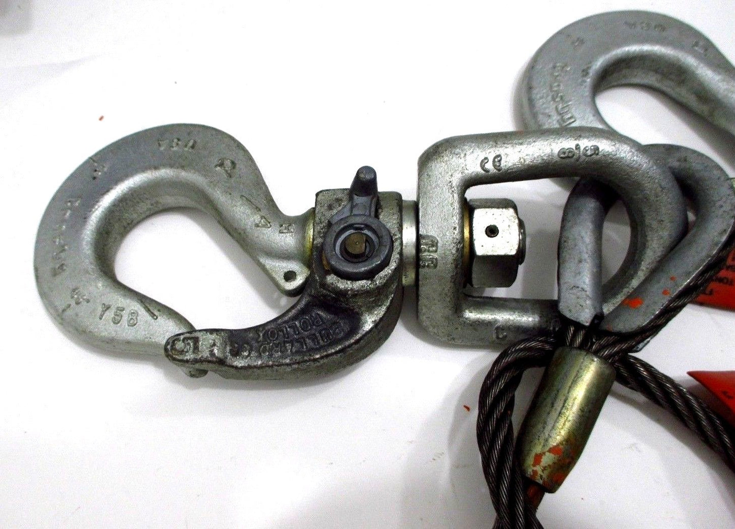 LOT of 2 LIFTALL Slings 3/8 x 4 FT 6 x 19 Crosby Swivel BL5A-2.3T BL-5A Hook USA