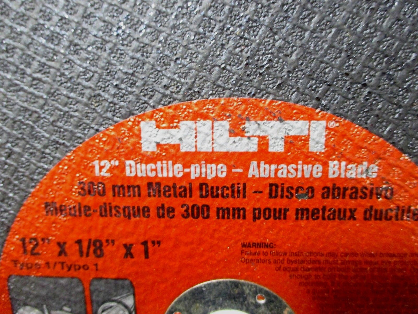 Hilti 12" Ductile Pipe Abrasive Blade Disc AB-A2H 12" x 1/8" x 1"  25846 USA