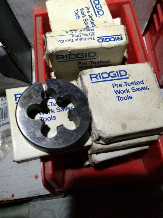 1 ea. Ridgid 7/8" x 9 UNC Button Die 38375 OO-RB Manual Threading Bolt Die 