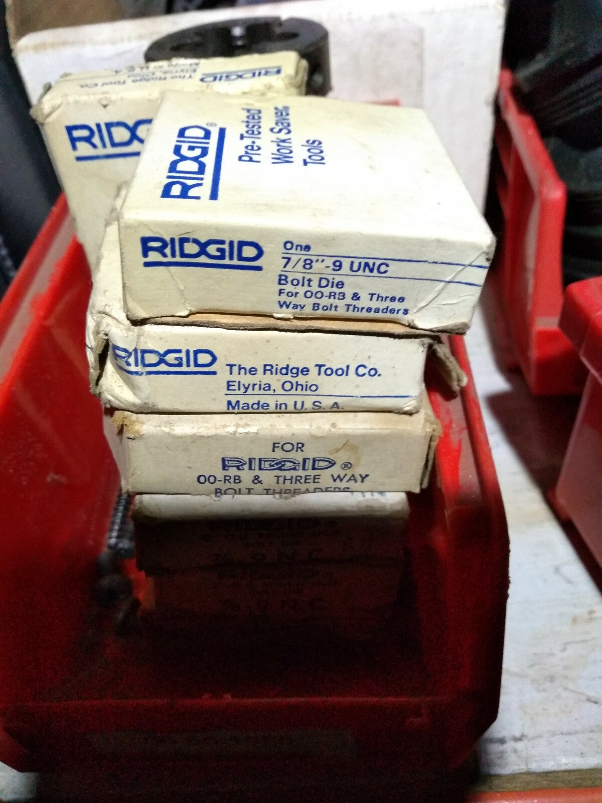 1 ea. Ridgid 7/8" x 9 UNC Button Die 38375 OO-RB Manual Threading Bolt Die 