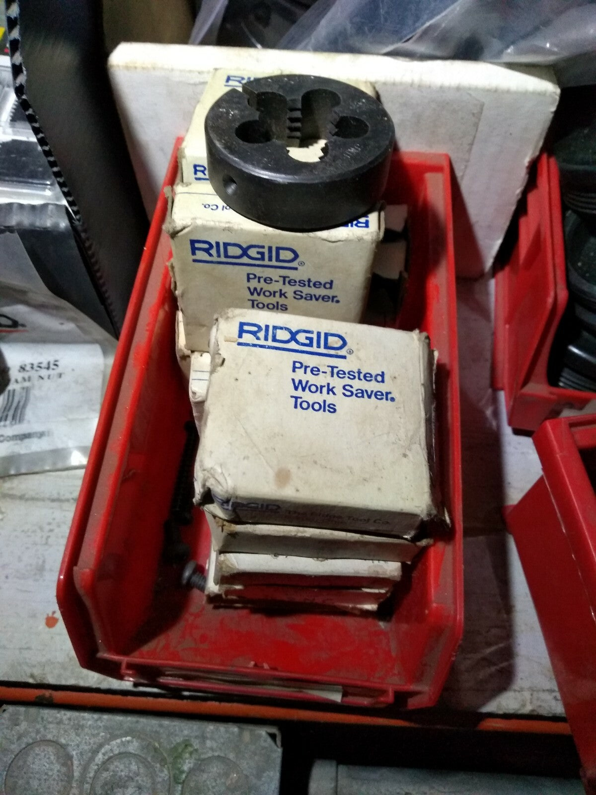 1 ea. Ridgid 7/8" x 9 UNC Button Die 38375 OO-RB Manual Threading Bolt Die 