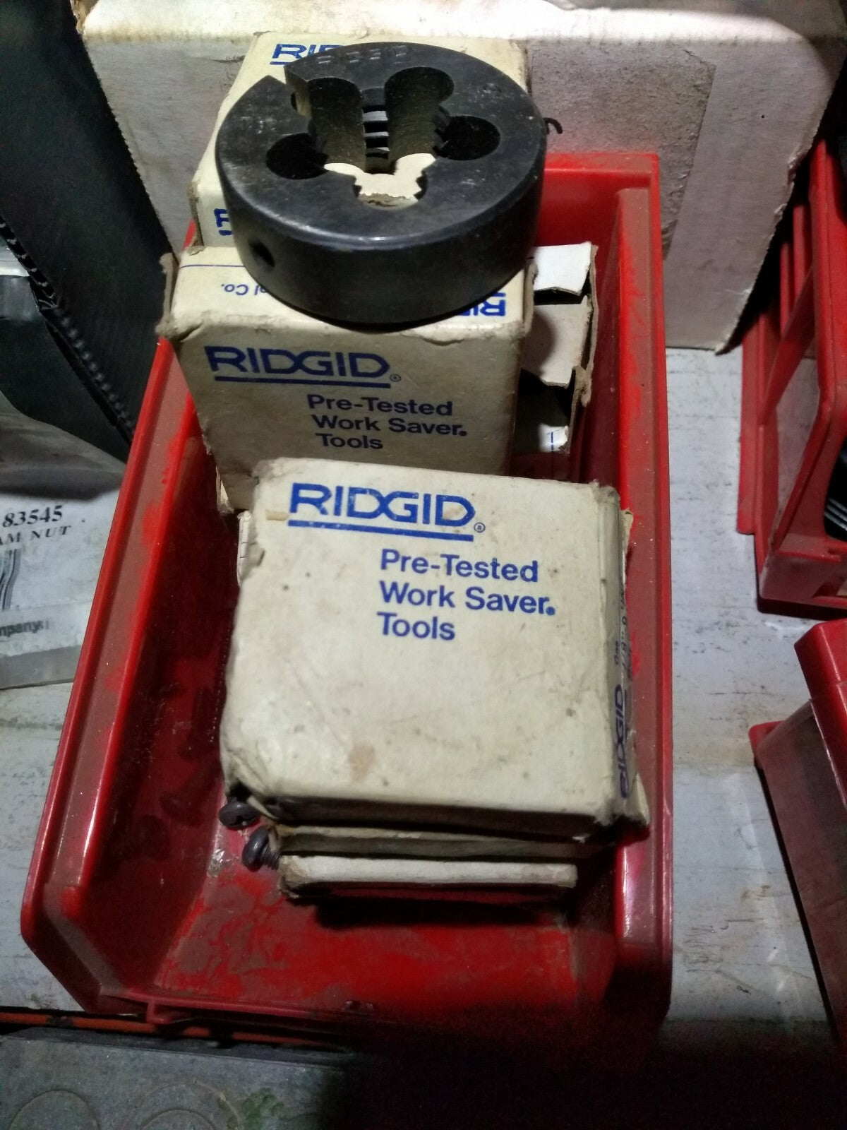 1 ea. Ridgid 7/8" x 9 UNC Button Die 38375 OO-RB Manual Threading Bolt Die 