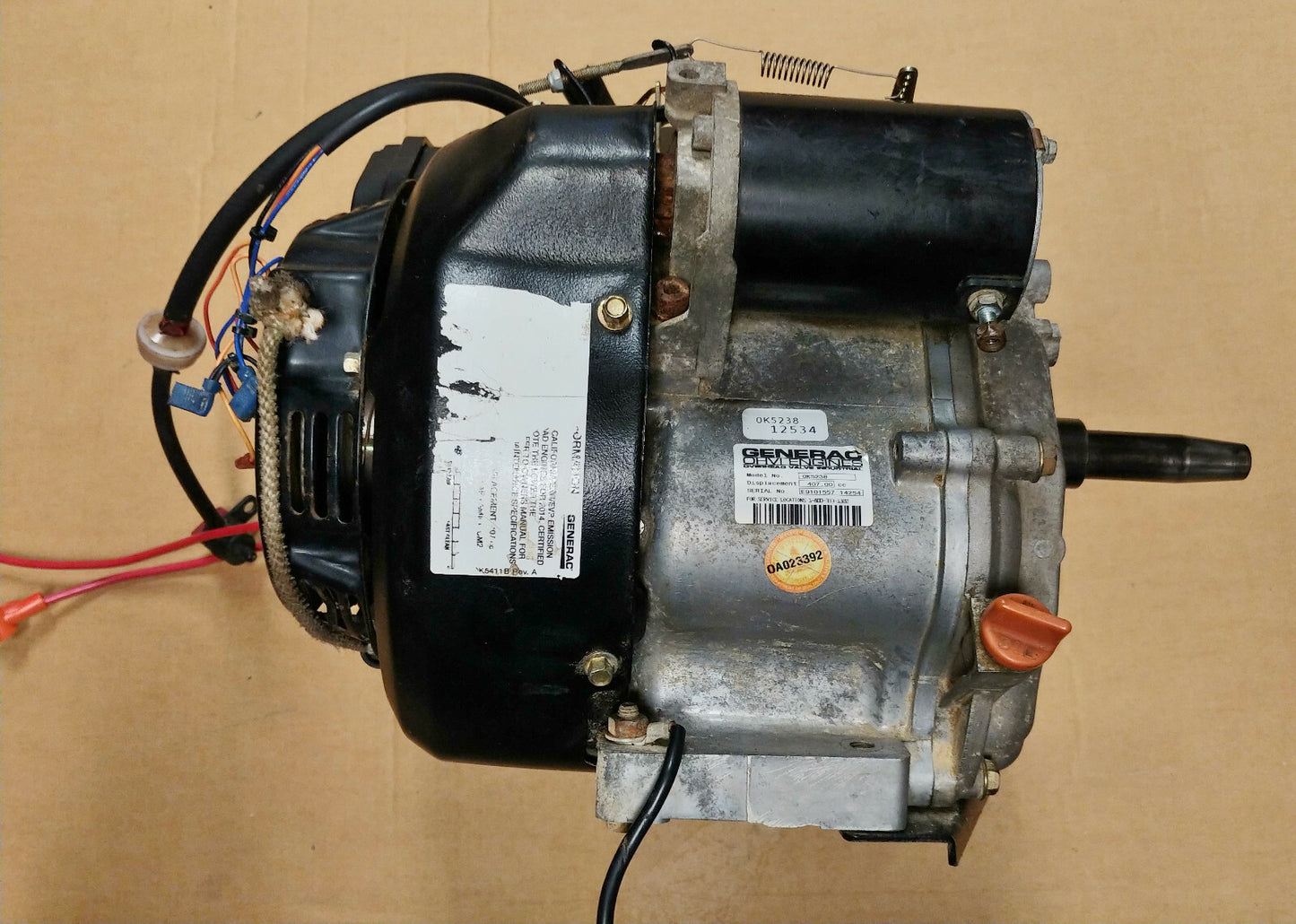 Generac 0K5238 OHVI Engine 407 CC from XP6500E Generator (2015)