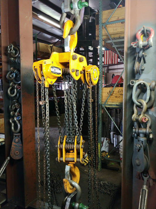 1 ea. Harrington CB200-20 20-Ton Chain Hoist with 20' Lift W/ Load Cert
