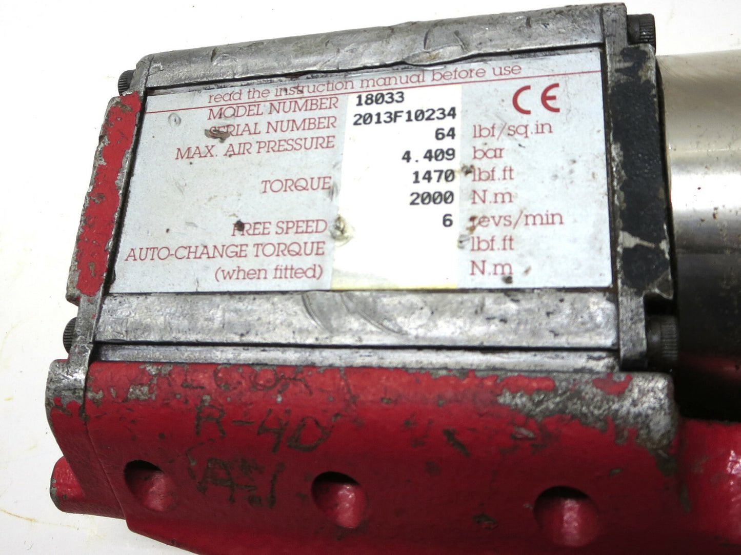 PneuTorque Norbar Air Torque Gun Multiplier 18033 PT 72/2000 Single Speed