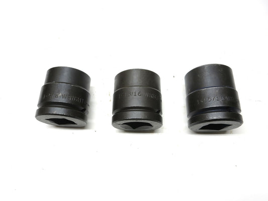 Wright Tool 3 PCS 1-1/2" Drive Impact Sockets 1-5/8, 1-13/16 & 1-15/16 in.