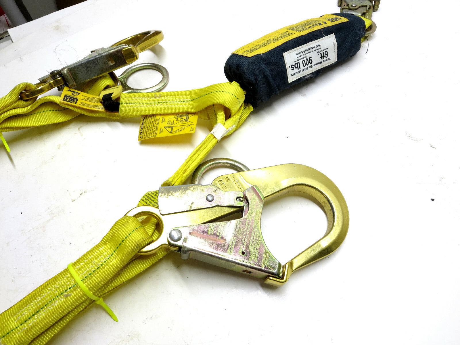 DBI-SALA EZ STOP II Twin Leg Shock Absorbing Lanyard 1241219 Aluminum Hooks