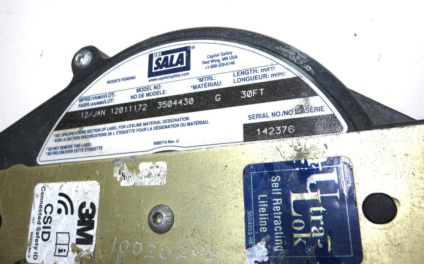 DBI Sala 30' SRL 3504430 Ultra-Lok Self Retracting Lifeline w/ Large Caribeaner