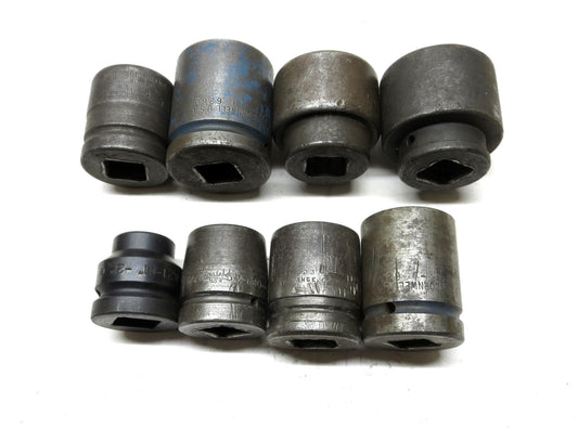 8-PC Impact Socket Set 1" Drive Domestic  1" - 2" Various Sizes Made in USA