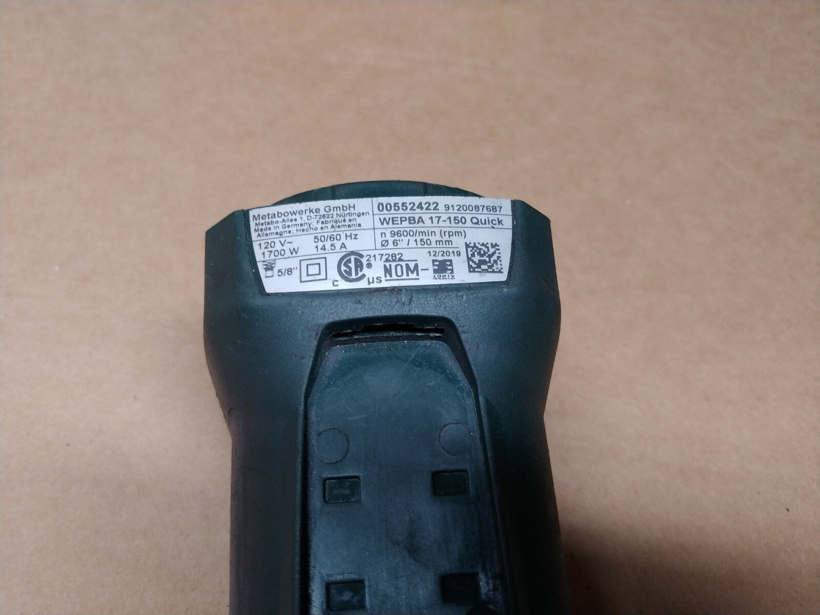 Metabo WEPBA 17-150 Quick DS Angle Grinder Part MOTOR HOUSING 315013710
