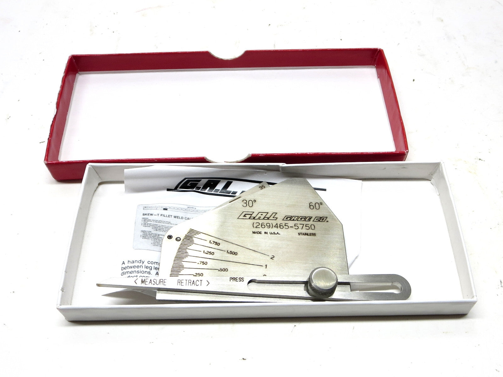 G.A.L. Gage Skew-T Gauge # 9A Made in USA