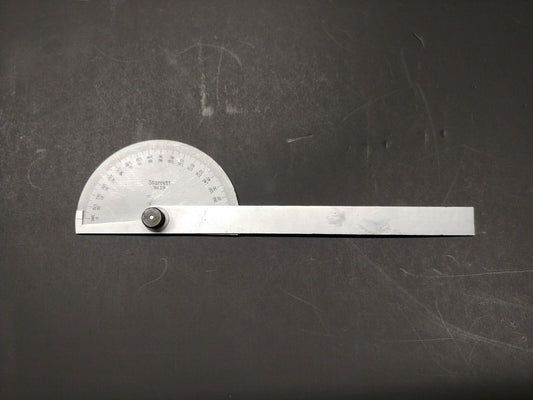 1 ea. Starrett C19 Steel Protractor 6 in. Made in USA