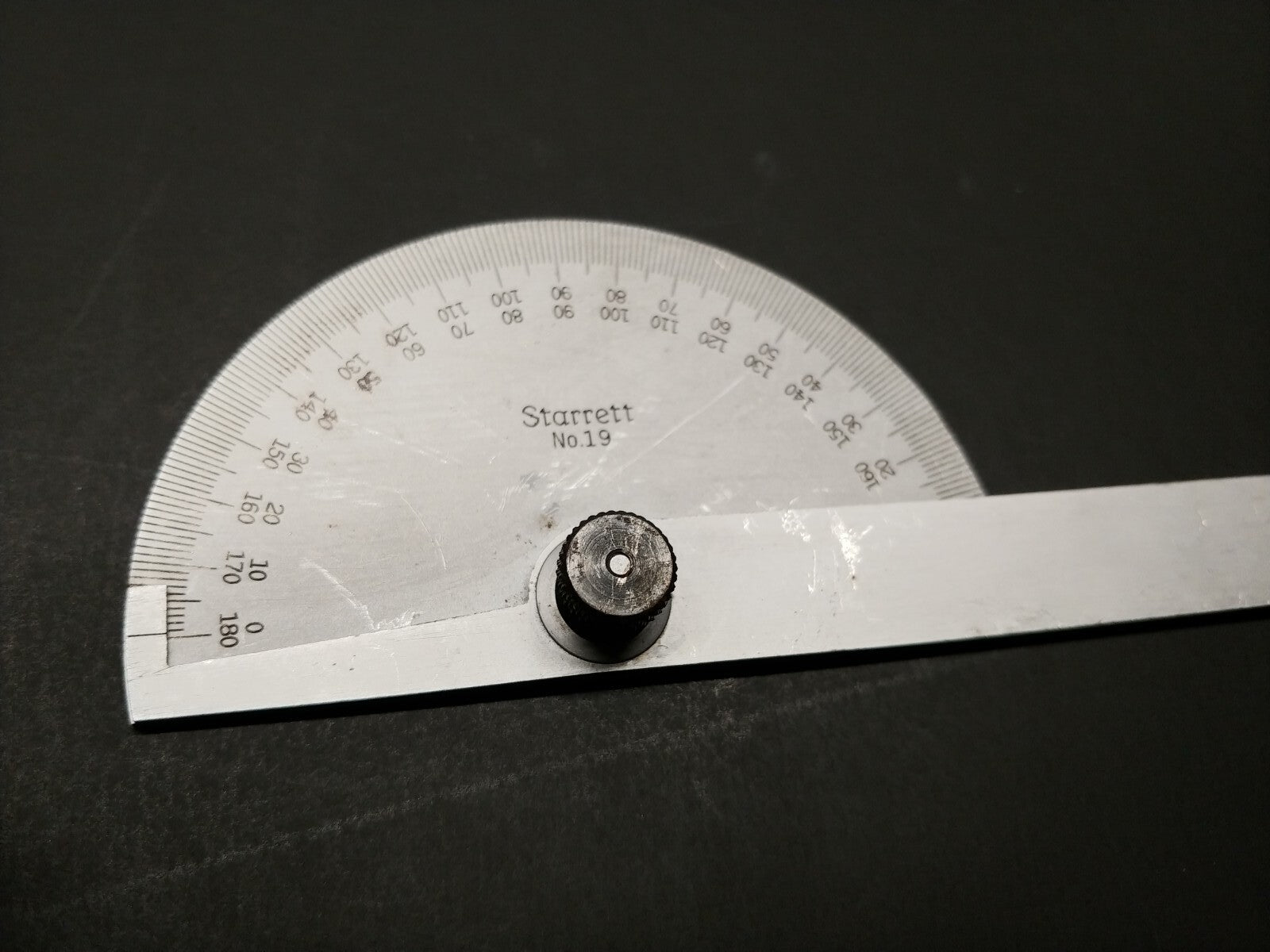 1 ea. Starrett C19 Steel Protractor 6 in. Made in USA