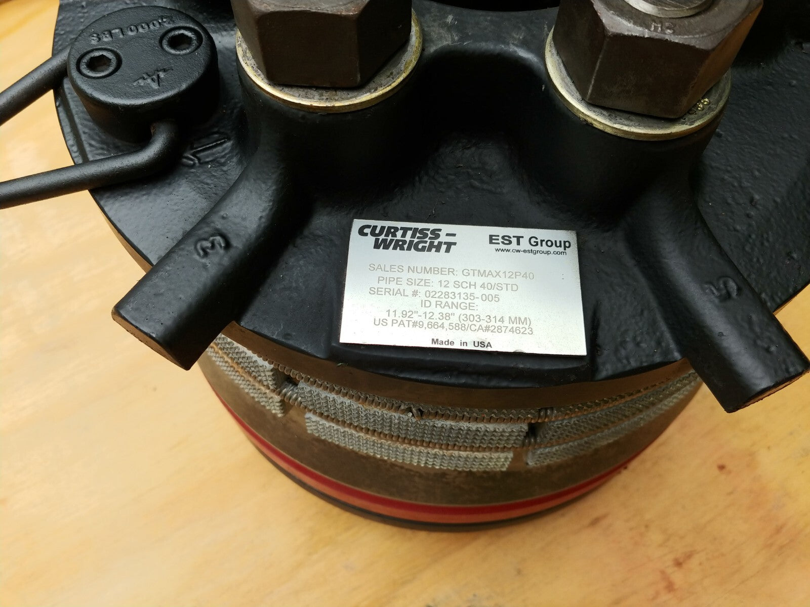 Curtiss-Wright GripTight Max GTMAX12P40 Pipe Test Plug 11.92" - 12.38" SCH 40 