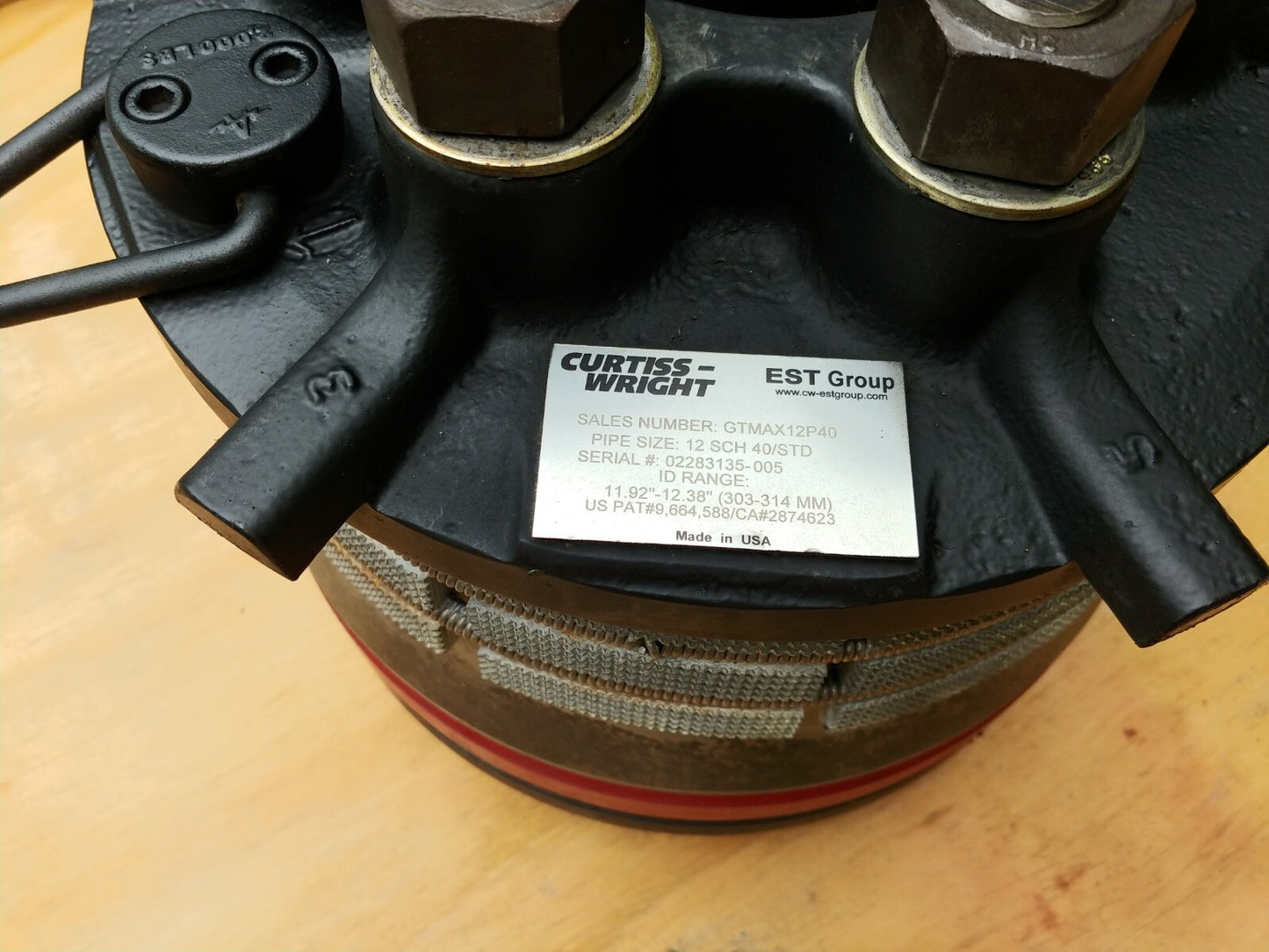 Curtiss-Wright GripTight Max GTMAX12P40 Pipe Test Plug 11.92" - 12.38" SCH 40