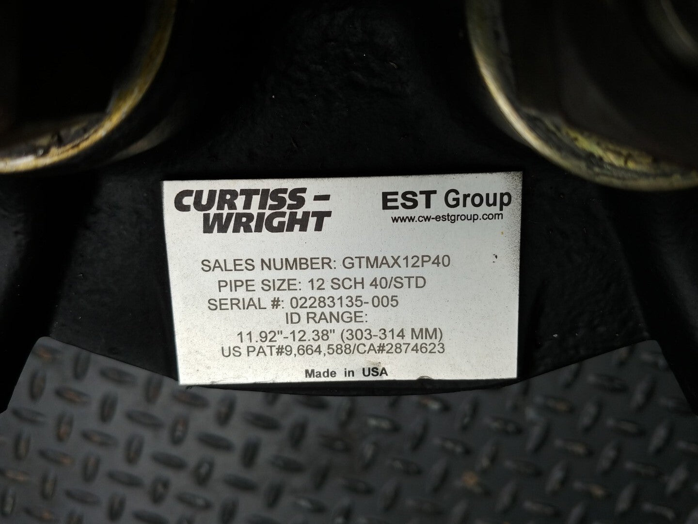 Curtiss-Wright GripTight Max GTMAX12P40 Pipe Test Plug 11.92" - 12.38" SCH 40
