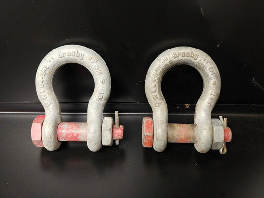 LOT OF 2 EA. Crosby 3/4" Bolt Type Anchor Shackles 4-3/4 ton G-2130 USA 1019515