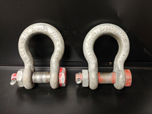 LOT OF 2 EA. Crosby 7/8 Bolt Type Anchor Shackles 6-1/2 ton G-2130 USA 1019533