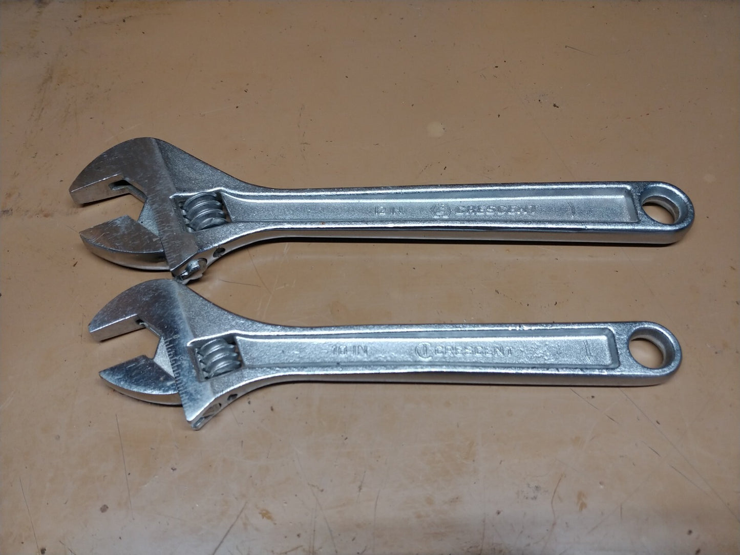 Crescent 2 PC Adjustable Wrench Set 10" & 12" Very Good Condition AC2XXVS