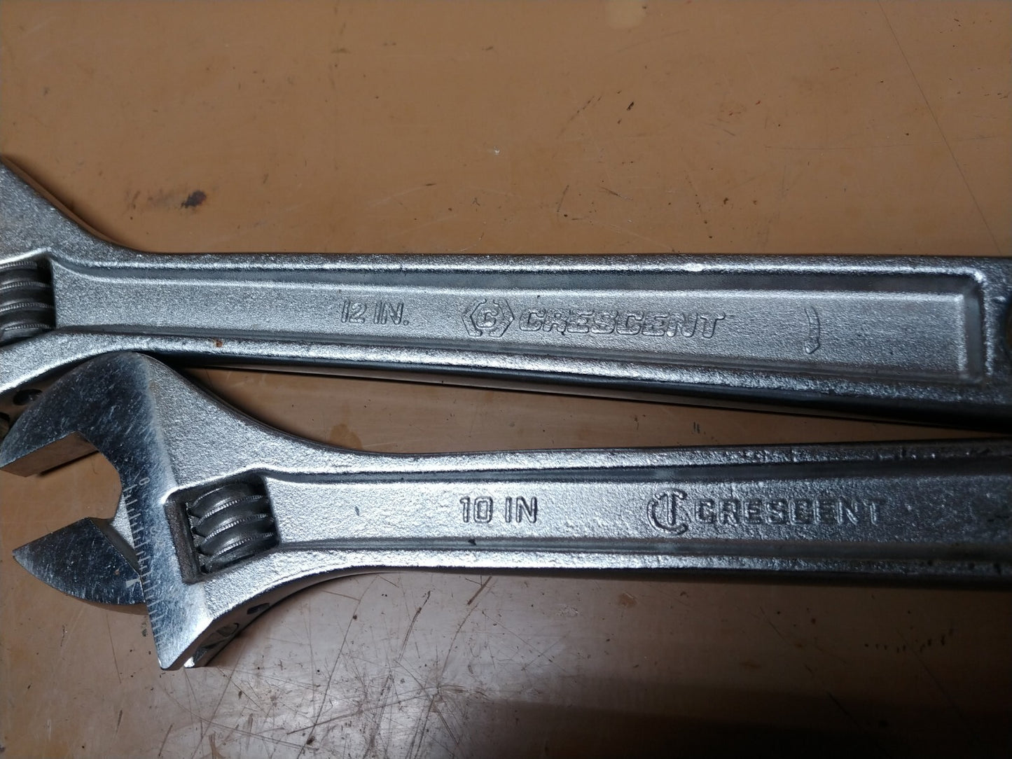 Crescent 2 PC Adjustable Wrench Set 10" & 12" Very Good Condition AC2XXVS