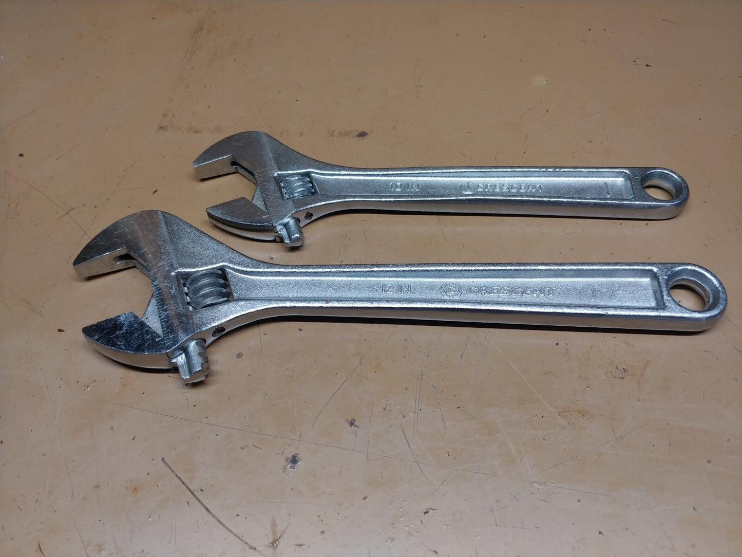 Crescent 2 PC Adjustable Wrench Set 10" & 12" Very Good Condition AC2XXVS