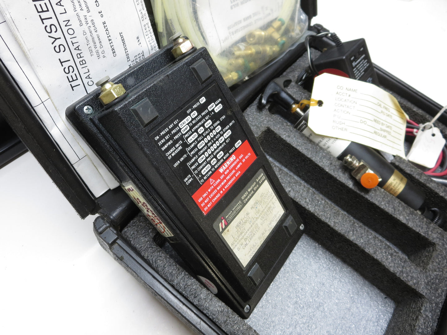 Meriam Meri Cal DP2000i Digital Manometer Calibrator Set w/ Accessories