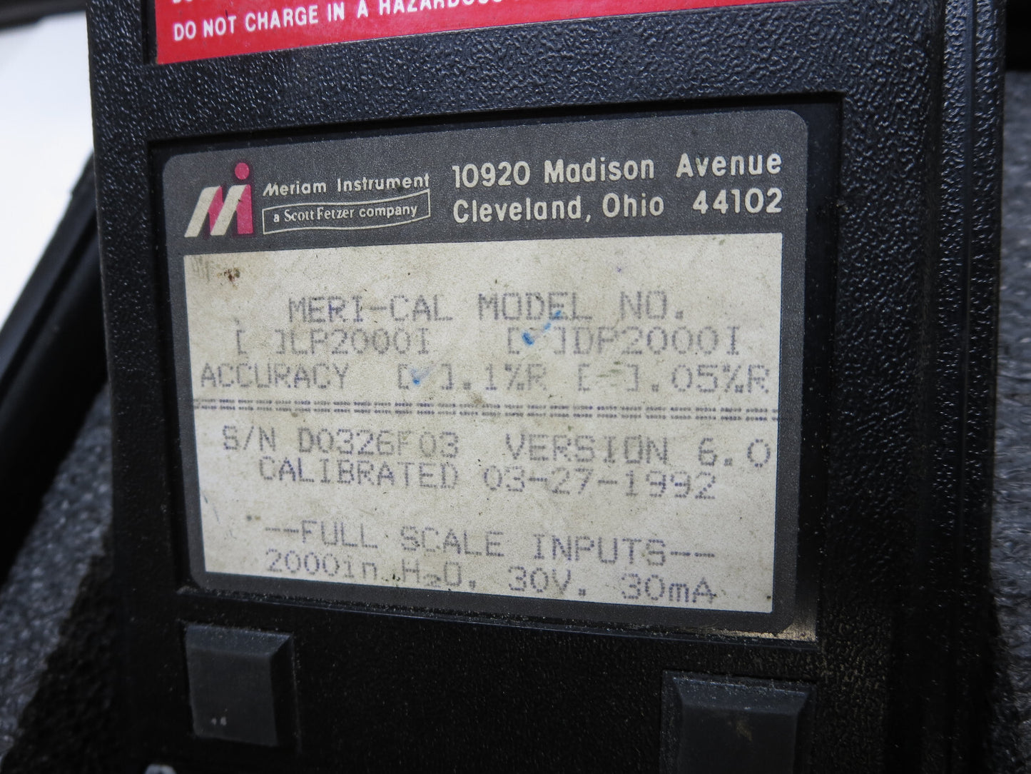 Meriam Meri Cal DP2000i Digital Manometer Calibrator Set w/ Accessories