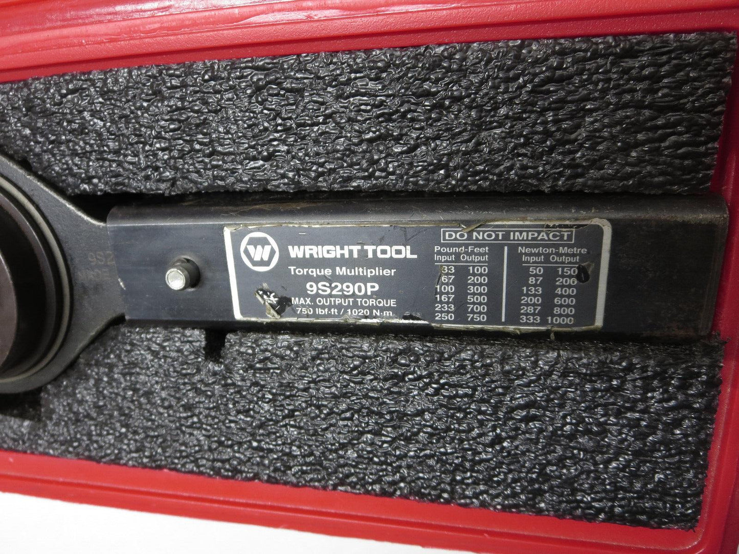 Wright Tool 9S290P 3/4 in. Drive Torque Multiplier 750 FT LBS MAX. Made in USA