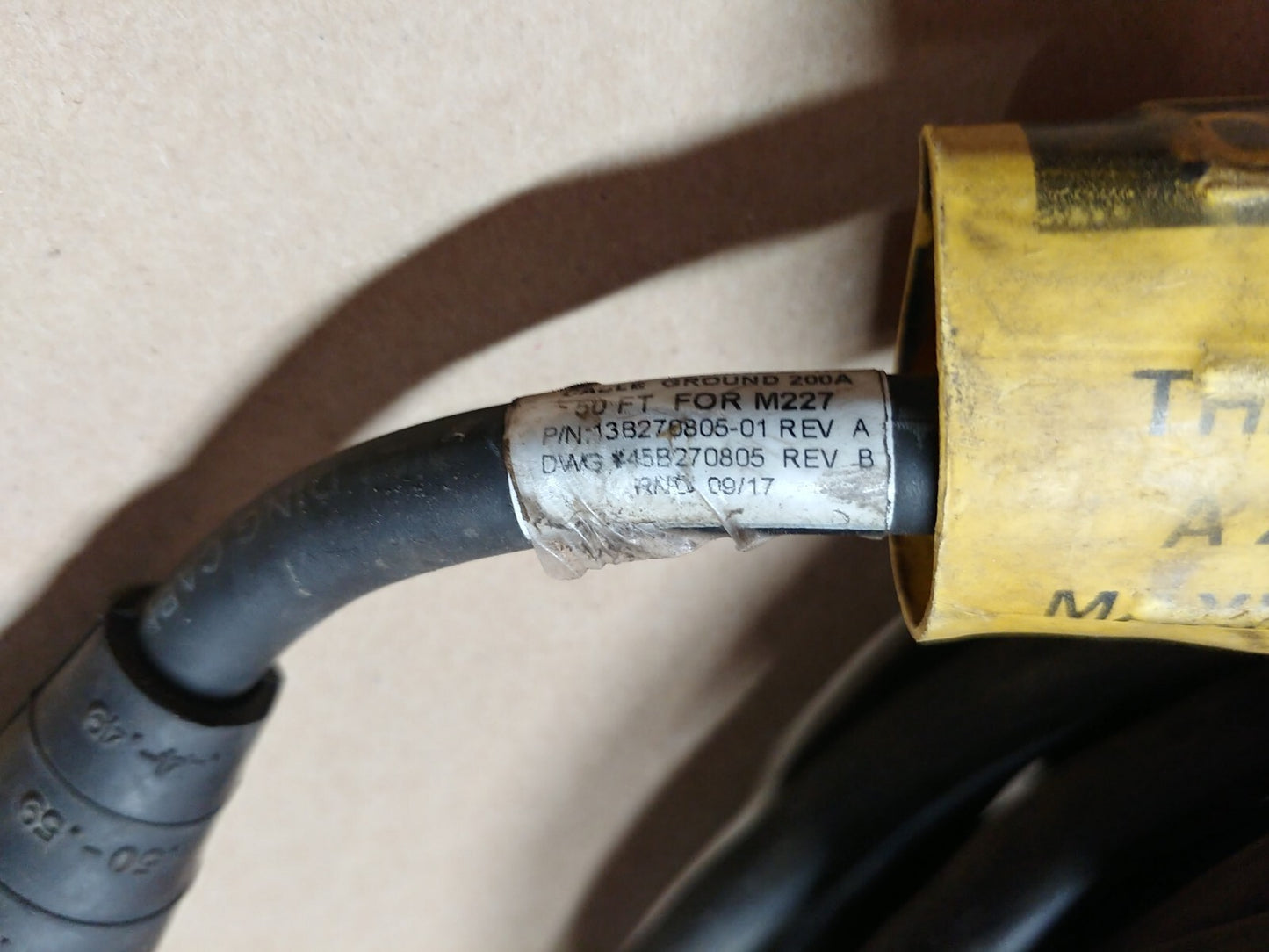 AMI Arc Machines 50 FT Cable, Ground C-Clamp 200A For M227 P/N 13B270805-01