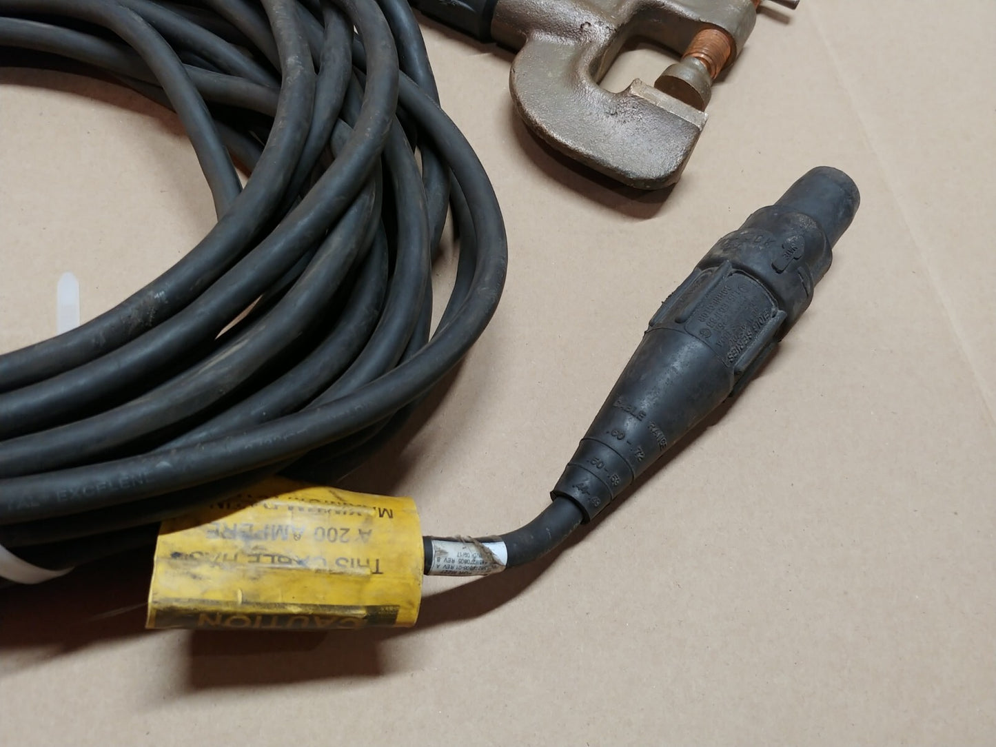 AMI Arc Machines 50 FT Cable, Ground C-Clamp 200A For M227 P/N 13B270805-01